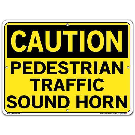 Vestil Aluminum Sign, 10-1/2" H, 14-1/2" W, Aluminum, Rectangle, English, SI-C-08-C-AL-080 SI-C-08-C-AL-080